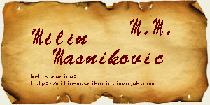 Milin Masniković vizit kartica